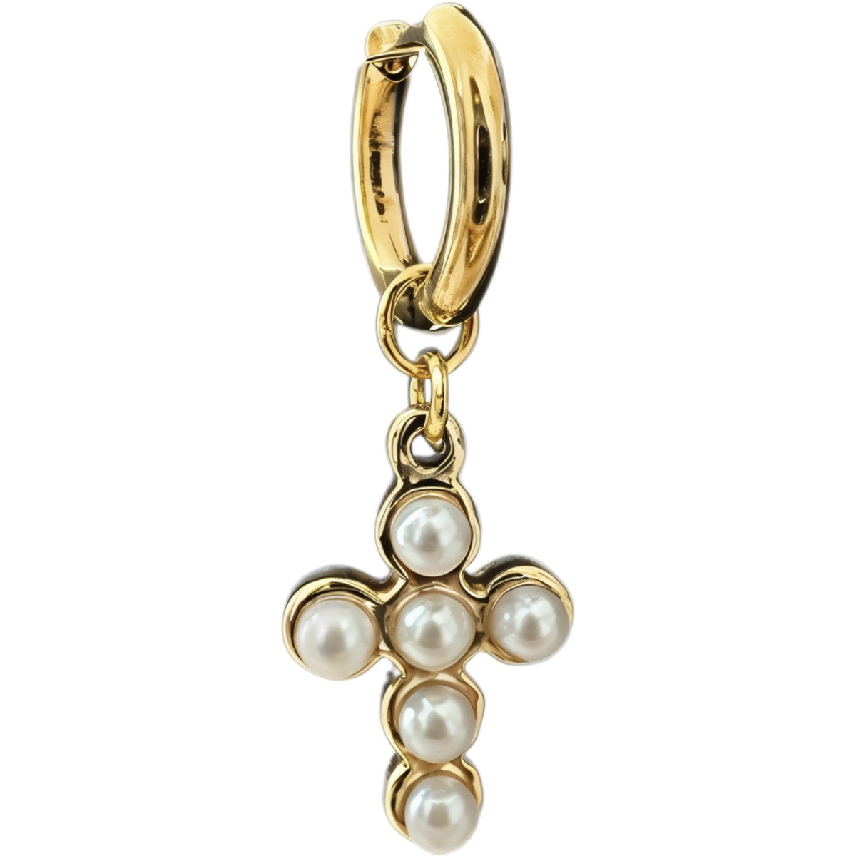 Pearly Cross Hoop