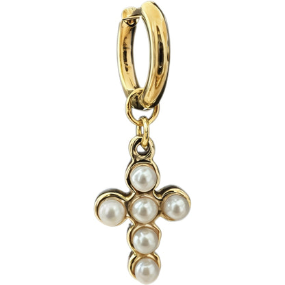 Pearly Cross Hoop